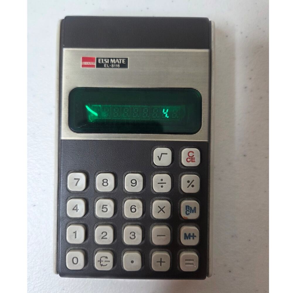 Sharp Elsi Mate EL-8116 Green Calculator